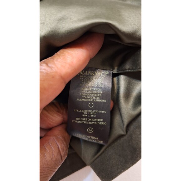 NWT BLANKNYC GREEN LEATHER SUEDE WRAP MINI CLASSIC Y2K BOHO SKIRT WOMEN SIZE 26 - Picture 8 of 8